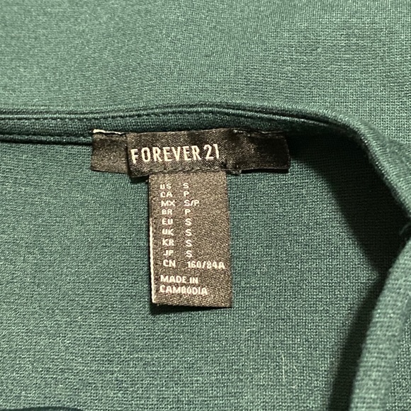 Forever 21 Spaghetti Strap Fitted Mini Dress, Dark Green, Small - Picture 3 of 4